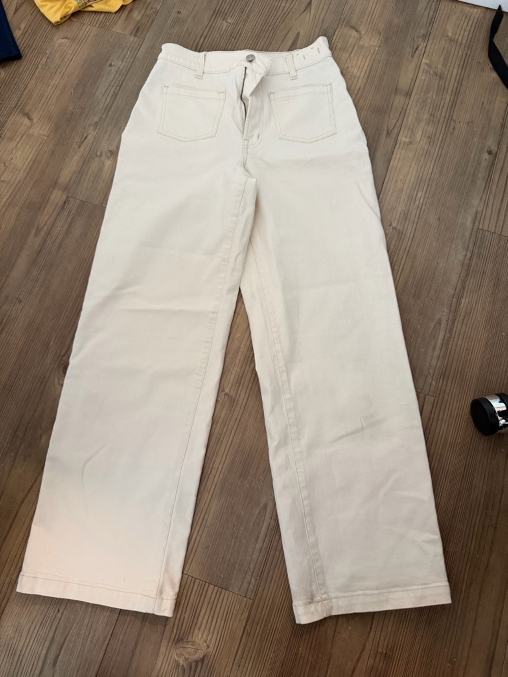 Madewell High-Rise Wide-Leg Jeans in Off-White